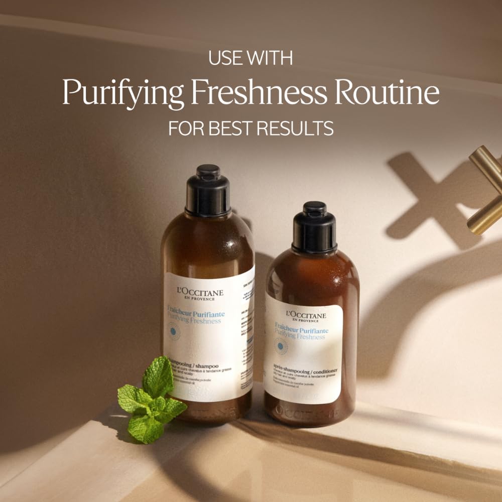 L'OCCITANE Purifying Freshness Shampoo.: Helps Reduce Excess Sebum, For Normal to Oily Hair, Without Silicone, Refill Available - Image 5